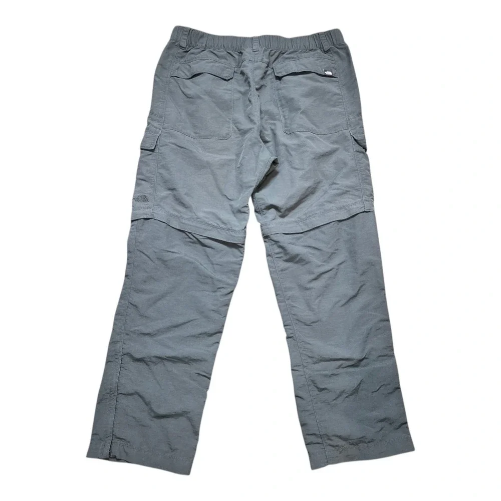 The North Face Men's L Convertible Cargo Hiking Pants Gray Zip Off Nylon Outdoor
